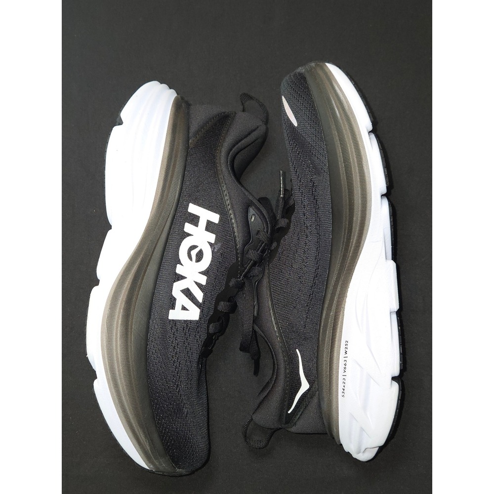 HOKA Bondi 8 - Women's Black & White Running Shoes